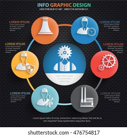 
Engineer,industry info graphic design on blue background,vector

