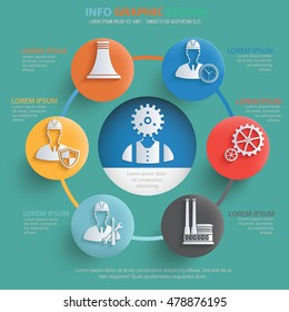 
Engineer,industry info graphic design on clean background,vector