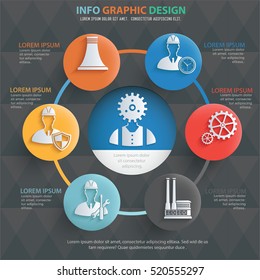 
Engineer,industry info graphic design on clean background,vector