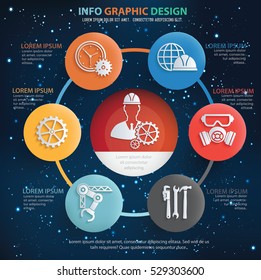 Engineer,industry info graphic design on sky background,vector