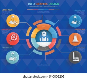 
Engineer,industry info graphic design on clean background,vector