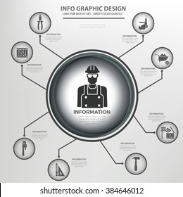 Engineer,Industry info graphics design, clean vector