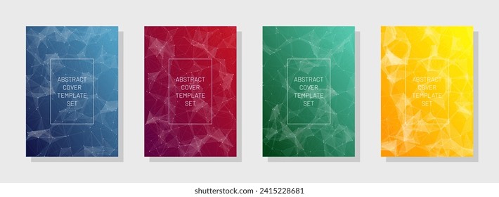 Engineering Abstract Cover Set. Network Design. Science Colorful Pattern. Technology Gradient Texture. Vector