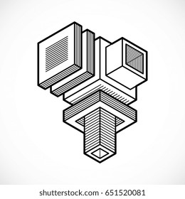 Engineering abstract shape, vector polygonal figure.