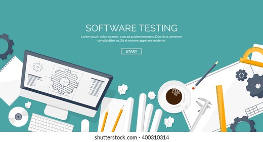 Engineering and architecture design.Flat style.Technical drawing,mechanical engineering.Building construction,trends in design or architecture.Engineering workplace with tools.Industrial architecture.