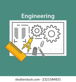 Engineering background illustration. Engineering activity illustration template