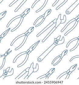 engineering background tool pattern pliers wrench isolated