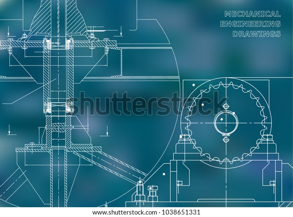Engineering\
backgrounds. Mechanical engineering drawings. Blueprints. Cover.\
Technical Design. Blue\
background