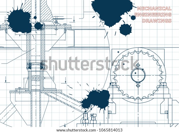 Engineering\
backgrounds. Mechanical engineering drawings. Blueprints. Cover.\
Technical Design. Draft. Ink.\
Blots