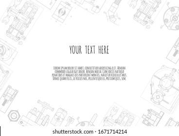 Engineering backgrounds. Mechanical engineering drawings. Cover. Banner. Technical Design. Draft.