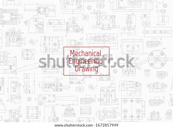 Engineering backgrounds.
Mechanical engineering drawings. Cover. Banner. Technical Design.
Draft.