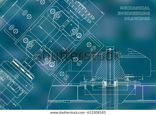 Engineering backgrounds. Technical\
Design. Mechanical engineering drawings. Blueprints.\
Blue