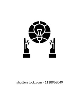 Engineering black icon concept. Engineering flat  vector symbol, sign, illustration.