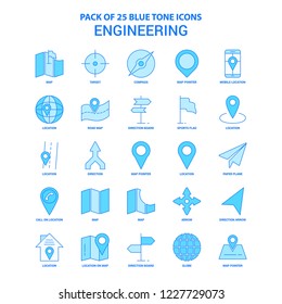 Engineering Blue Tone Icon Pack - 25 Icon Sets