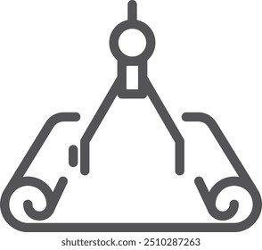 Ícone da linha de plano de engenharia. Símbolo de desenho técnico