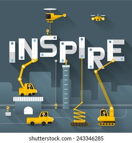 Engineering building text Inspire. Vector Illustrate