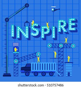 Engineering building text Inspire. Vector Illustrate