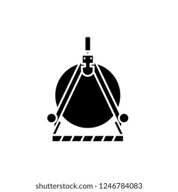 Engineering calculation black icon, vector sign on isolated background. Engineering calculation concept symbol, illustration 