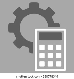 Engineering Calculations vector icon. Style is bicolor flat symbol, dark gray and white colors, rounded angles, silver background.