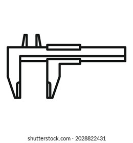 Engineering caliper icon outline vector. Calliper vernier. Micrometer tool