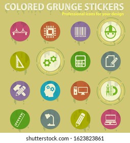 engineering colored grunge icons with sweats glue for design web and mobile applications