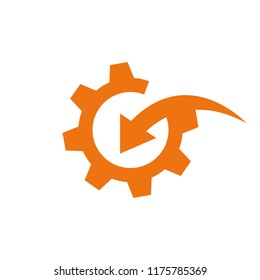 engineering company logo template gear icon 