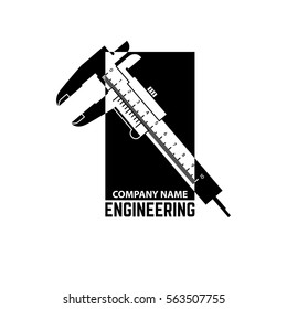 Engineering Company Logo Template on the white background. Vector illustration. Engineering symbol for your web site design, logo, app, UI.