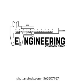 Engineering Company Logo Template on the white background. Vector illustration. Engineering symbol for your web site design, logo, app, UI.