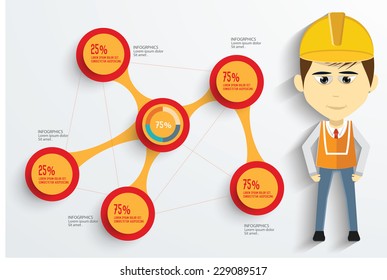 Engineering concept and button for your text editable,clean vector