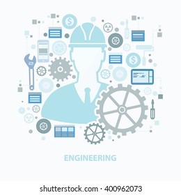 
Engineering concept design on clean background,vector