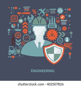 Engineering concept design on clean background,vector