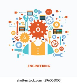 Engineering concept design on white background,clean vector