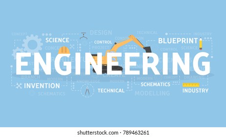 Engineering concept illustration. Idea of technical, science and industrial.