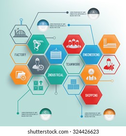 Engineering concept, Line chart info graphic design