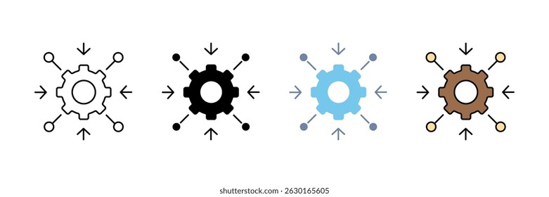 ícone da linha de conceito de engenharia. Ilustração de elemento simples.