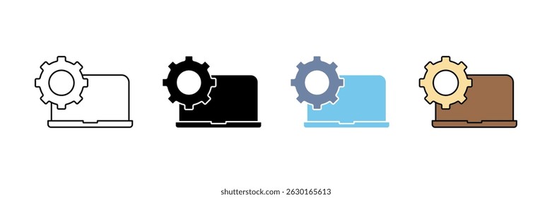 ícone da linha de conceito de engenharia de ti. Ilustração de elemento simples.