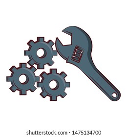 engineering construction factory industry, heavy work tools equipment isolated cartoon vector illustration graphic design