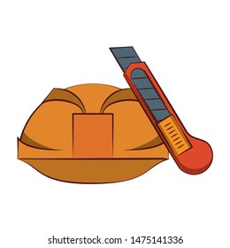 engineering construction factory industry, heavy work tools equipment isolated cartoon vector illustration graphic design