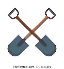 engineering construction factory industry, heavy work tools shovels equipment isolated cartoon vector illustration graphic design