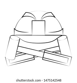 engineering construction factory industry, heavy work tools equipment isolated cartoon vector illustration graphic design
