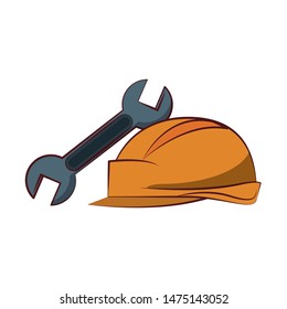 engineering construction factory industry, heavy work tools equipment isolated cartoon vector illustration graphic design