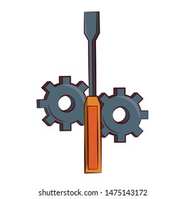 engineering construction factory industry, heavy work tools equipment isolated cartoon vector illustration graphic design