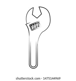 engineering construction factory industry, heavy work equipment tool wrench isolated cartoon vector illustration graphic design