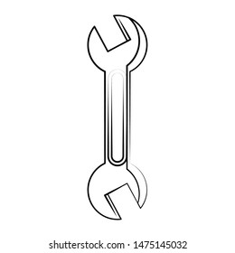 engineering construction factory industry, heavy work equipment tool wrench isolated cartoon vector illustration graphic design