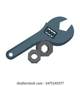 engineering construction factory industry, heavy work tools equipment isolated cartoon vector illustration graphic design