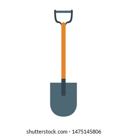 engineering construction factory industry, heavy work equipment tool shovel isolated cartoon vector illustration graphic design