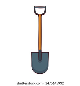 engineering construction factory industry, heavy work equipment tool shovel isolated cartoon vector illustration graphic design