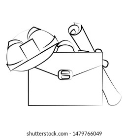 engineering construction factory industry, heavy work and business tools equipment isolated cartoon vector illustration graphic design