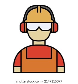 Engineering and Construction Icon Cartoon. Miner Symbol Vector
