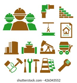 engineering construction icon set